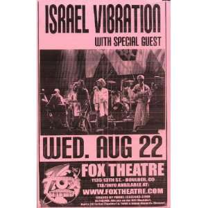  Israel Vibration Reggae 2007 Concert Poster Boulder Fox 
