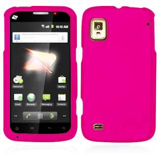 Hot Pink Boost Mobile ZTE Warp N860 Rubberized Two Piece Hard Cover 