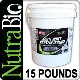 WHEY PROTEIN ISOLATE 15 LBS.   FAT, CARB & LACTOSE FREE  