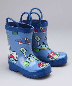   Pluie Pluie Boys RB   TK Truck Rain Boots with Pull On Handles  