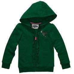 NWT OshKosh Big Girls Green Long Sleeve Fleece/Cotton Hooded Jacket 