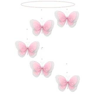  Pink Purple Yellow Blue Green Sparkle Butterfly Mobile Decorations 