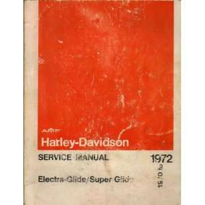   Service Manual, Part No. 99482 72 Harley Davidson Motor Co. Books