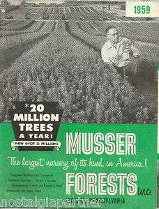 1959 MUSSER FORESTS NURSERIES CATALOG Indiana PA  