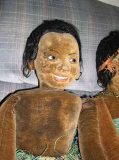 Pair of Norah Wellings LG African Native Dolls 36  