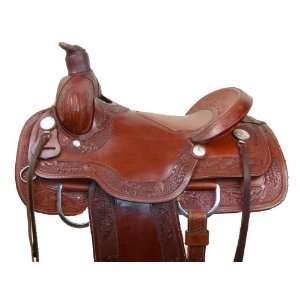 MacPherson Tooled Roping Saddle with inlaid Bicycle Seat 
