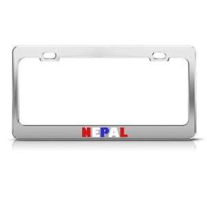 Nepal Flag Country Metal license plate frame Tag Holder