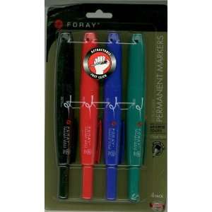  Foray Retractable Permanent Markers Assorted Colors 4 Pack 