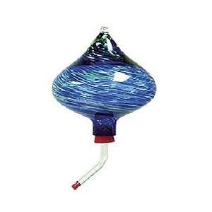  E V Conical Glass Hummingbird Feeder Blue Swirl 6 Dia 