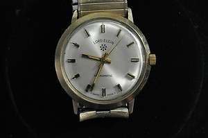 VINTAGE MENS LORD ELGIN AUTOMATIC WRISTWATCH KEEPING TIME  