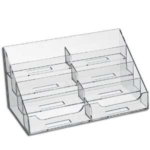 10 Pack of 8 Slot Clear Plastic Business Card Holder Counter Display