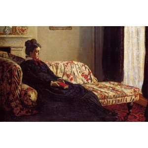 Claude Monet Meditation, Madame Monet Sitting  Art Reproduction Oil