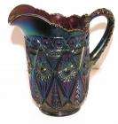 Imperial Diamond Lace Carnival Glass Water Pitcher Purple Amethyst pre 