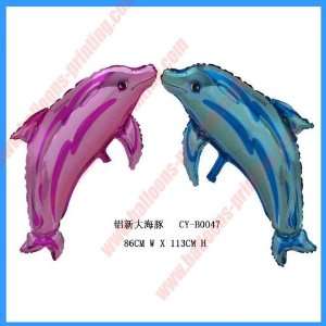 the big pink and blue dolphin foil balloons foil balloon aluminum foil 