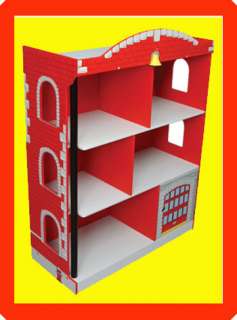 NEW Kids Firehouse Bookcase, Boys Fire Truck Book Shelf  