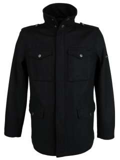 Mens Ben Sherman Military Melton Wool Rich Jacket Coat  