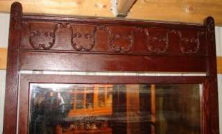   Oak? Wooden Vanity Dresser w/Swivel Mirror Glass Handles On Wheels