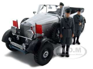 1938 MERCEDES G4 WITH 3 FIGURES WHITE 118 MODEL CAR  