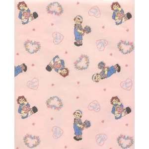  Raggedy Ann & Andy Gift Wrap Paper from Japan   Pink 