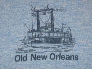 vintage 80s RAYON TRI BLEND OLD NEW ORLEANS RINGER T Shirt XS/SMALL 