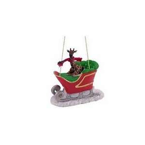  Giraffe Sleigh Ride Christmas Ornament