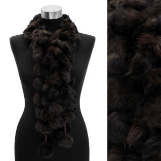 Strands Luxurious Rabbit Fur Ball Linked Scarf Pink  