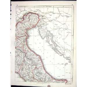  Lowry Antique Map 1853 North East Italt Adriatic Sea Gulf 