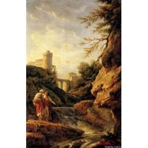  Two Female Peasants by a Waterfall