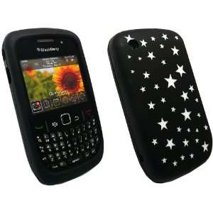 BlackBerry 8520 8530 And 9300 9330 3G Silicone Case Skin Black Stars 
