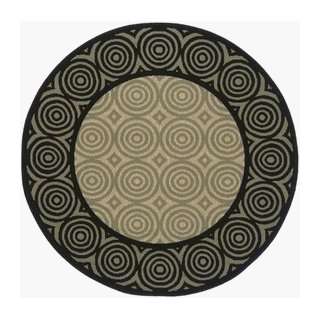   53RD Tan Alfresco Collection Rug   5 Ft 3 Inches Round