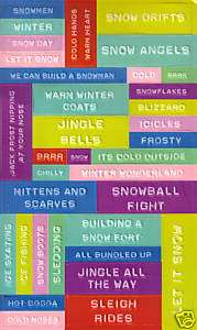 WINTER LABELS* SCRAPBOOKING 35 PHRASE STICKERS NEW  