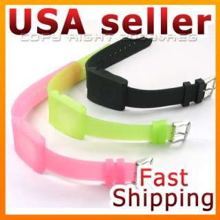 WATCH STYLE SILICONE CASE COVER BLACK PINK GREEN FOR IPOD SHUFFLE 