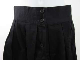 PORTS Black Cotton Pleated Long A Line Maxi Skirt Sz 6  