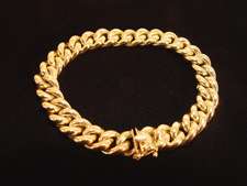 14K Yellow Gold 7.75 Hollow Curb Link Bracelet 18.1gms  