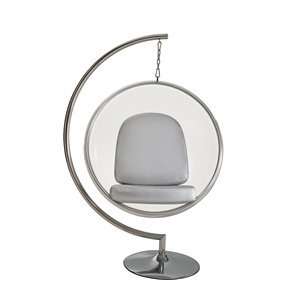    Eero Aarnio Style Bubble Chair With Silver Pillows