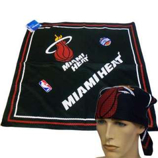 NBA MIAMI HEAT BASKETBALL FANDANA BANDANA SCARF BLACK RED WHITE UNISEX 