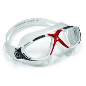 Aqua Sphere Vista Swim Goggle Clear Lens   Red/Black 