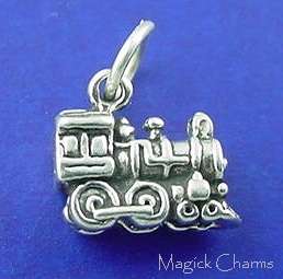 Sterling Silver .925 TRAIN Locomotive Engine 3D Small Charm  