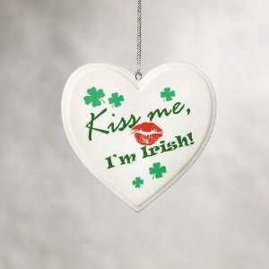   Kiss Me Im Irish Shamrock Heart Christmas Ornament