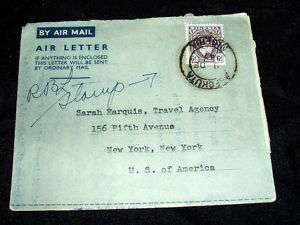Nigeria Abeokuta to Marquis Travel Agency, NY. 1947 B7  