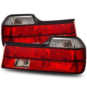  88 94 BMW E32 Tail Lights   Red Clear Automotive