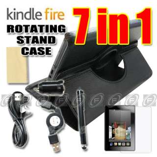  Kindle Fire PU Leather Case Cover /Car Charger/USB Cable 