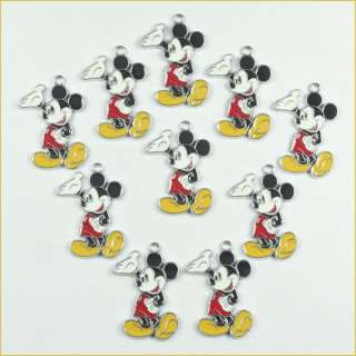 Lot Wholesale 10pcs Mickey Mouse Metal Charm Pendants Jewerly Making 