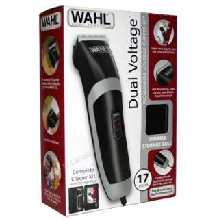 Wahl 9655 500 17 Piece Dual Voltage Complete Clipper Kit Hair Cutting 