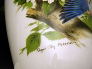 Danbury Mint Bluebirds Vase Roger Tory Peterson  