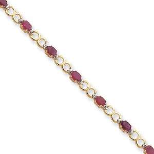   Gold Diamond & Rubies Completed Fancy Diamond/Ruby Bracelet Jewelry