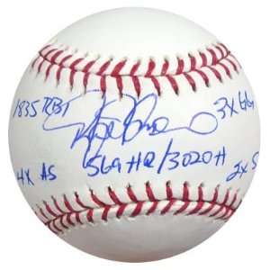 Rafael Palmeiro Autographed/Hand Signed MLB Baseball Statball (6 Stats 
