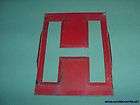 RARE 8 DIE CUT RED (B) STENCIL LETTER DISTRESSED SIGN  