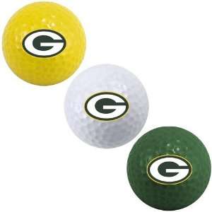  NFL Green Bay Packers 3 Pack Team Color Golf Balls Sports 