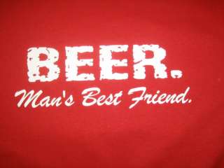 BEER MANS BEST FRIEND Funny T Shirt Bar Cool Humor Tee  